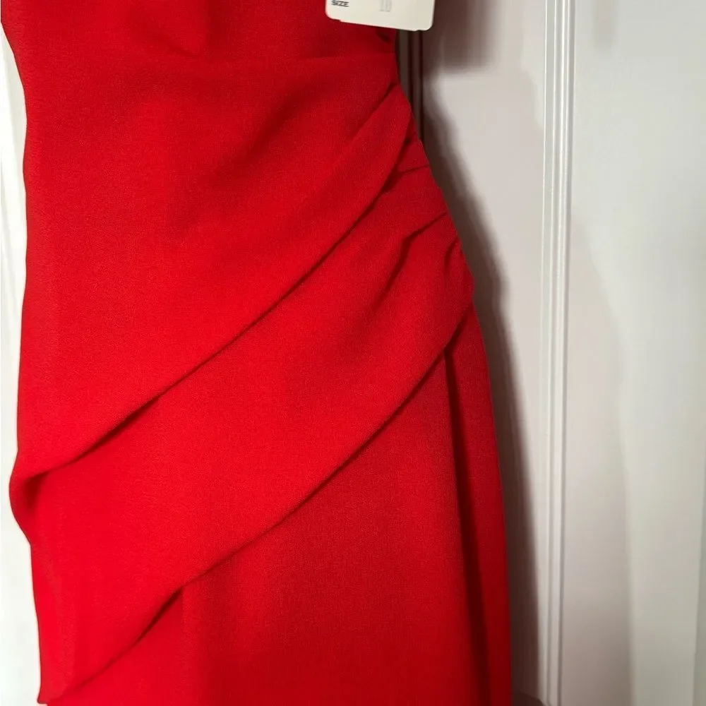 NWT Nicole Miller Vibrant Red Midi Cocktail Dress - Picture 4 of 6